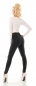 Preview: Sexy High Waist Jeans mit Knopfleiste - schwarz