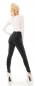 Preview: Sexy High Waist Jeans mit Knopfleiste - schwarz