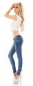 Preview: Sexy Hüft-Jeans mit Zier-Zippern in blue washed