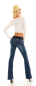 Preview: Middle Waist Bootcut-Jeans in super heller Waschung inkl. Gürtel - blue washed