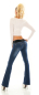 Preview: Middle Waist Bootcut-Jeans in super heller Waschung inkl. Gürtel - blue washed