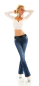 Preview: Middle Waist Bootcut-Jeans in super heller Waschung inkl. Gürtel - blue washed