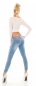 Preview: Crash Jeans mit Zierzippern und Strass-Bordüren - blue washed