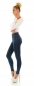 Preview: High Waist Jeans Leggings mit sexy Steppnähten in blue