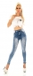 Preview: Basic Push Up Skinny High Waist Jeans in blue washed