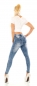 Preview: Basic Push Up Skinny High Waist Jeans in blue washed