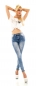 Preview: Basic Push Up Skinny High Waist Jeans in blue washed