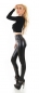 Preview: Thermo Leggings im sexy Biker-Look - schwarz