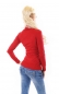 Preview: Taillierter Rollkragen-Pullover mit Schmucknieten - rot