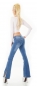 Preview: Stretch-Jeans im Bootcut-Style mit seitlichem Beinschlitz in light blue