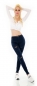 Preview: Modische Stretch-Jeans im Used-Look - dunkelblau