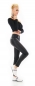 Preview: Figurbetonte Push Up Wetlook Hose - schwarz