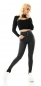 Preview: High Waist Stretch Jeans mit sexy Cut-Outs in schwarz