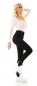 Preview: High Waist Stretch Jeans mit sexy Cut-Outs in schwarz