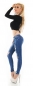 Preview: Sexy Skinny-Jeans im modischen destroyed Look - blue washed