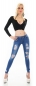 Preview: Sexy Skinny-Jeans im modischen destroyed Look - blue washed