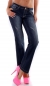 Preview: Stretch Bootcut Jeans in dezenten Abriebstellen - dark blue