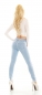 Preview: Sexy Skinny-Jeans mit frechen Vintage-Effekten - light blue