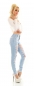 Preview: Sexy Skinny-Jeans mit frechen Vintage-Effekten - light blue