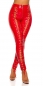Preview: Sexy Latex-Hose mit auffälligen Schnürungen - rot
