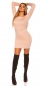 Preview: Elegantes Feinstrick-Minikleid mit Strass-Träger - rosa
