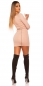 Preview: Elegantes Feinstrick-Minikleid mit Strass-Träger - rosa