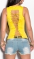 Preview: Sexy Top mit Schnürleiste im Rückenbereich - gelb