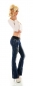 Preview: Bootcut-Jeans mit Butterfly Tribal, Strass und Gürtel - bleach dark blue