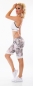 Preview: Freche Bermuda-Jeans mit Camouflage-Flower-Print in grau