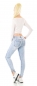 Preview: Sexy Push Up Skinny Jeans mit Strass-Verzierung und Cut-Outs in ice blue