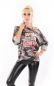 Preview: Camouflage Sweatshirt mit modischen Schrift-Prints - grün