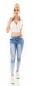 Preview: Moderne Skinny Jeans im Used-Look mit Rissen in light blue