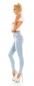 Preview: Helle Skinny Jeans mit Used-Effekten - light blue