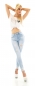 Preview: Helle Skinny Jeans mit Used-Effekten - light blue