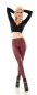 Preview: High Waist Thermo-Leggings mit Zierknopf-Leiste - bordeaux