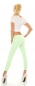 Preview: Sommerliche Röhrenjeans im Destroyed-Look - neongrün