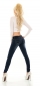 Preview: Skinny-Jeans in aktueller Waschung mit breitem Gürtel in dark blue