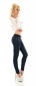 Preview: Skinny-Jeans in aktueller Waschung mit breitem Gürtel in dark blue