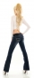 Preview: Moderne Bootcut-Jeans mit Stretch-Gürtel in dark blue