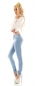 Preview: Sexy Slim Fit Skinny Jeans mit Schleifen-Verzierung in light blue