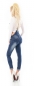 Preview: Moderne Latz-Jeanshose mit Bleach-Sternen in blue washed