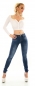 Preview: Sexy Middle Waist Push Up Jeans mit Vintage-Effekten in blue washed