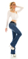 Preview: Klassische Middle Waist Bootcut Jeans in dunkler Waschung - blue washed