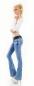 Preview: Push Up Bootcut-Jeans inkl. kontrastfarbenen Stretch-Gürtel in light blue