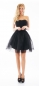 Preview: Süsses Bandeau-Petticoatkleid mit Glamour-Effekt in schwarz