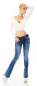 Preview: Modische Middle Waist Bootcut Jeans mit Vintage-Effekten - blue washed