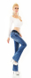 Preview: Modische Middle Waist Bootcut Jeans mit Vintage-Effekten - blue washed