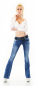 Preview: Modische Middle Waist Bootcut Jeans mit Vintage-Effekten - blue washed