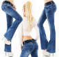 Preview: Modische Middle Waist Bootcut Jeans mit Vintage-Effekten - blue washed