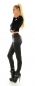 Preview: Sexy High Waist Kunstleder-Hose mit Push-Up-Effekt in schwarz